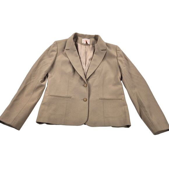 Pendleton Jackets & Blazers - Vintage Pendleton 100% Virgin‎ Wool Tan Suit Jacket Blazer Women's Size 14